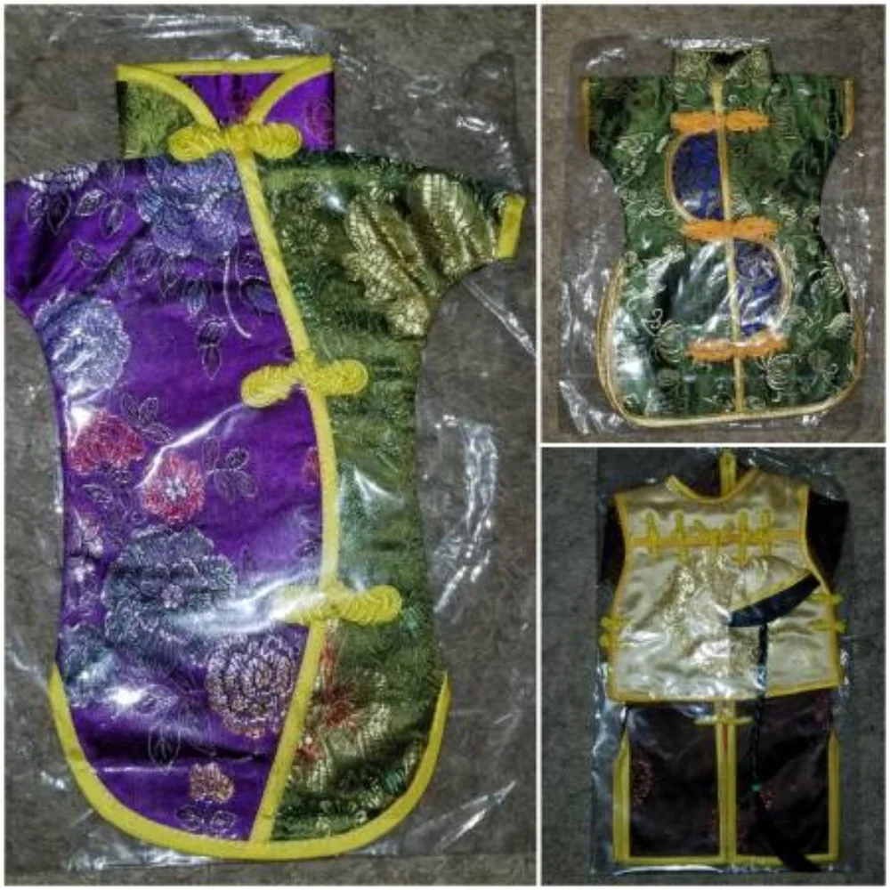 New Set of 3 Chinese Dress Wine Bottle Covers
